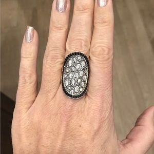 Jai by John Hardy Sterling Silver and Black Spinel Crocodile Saddle Ring New